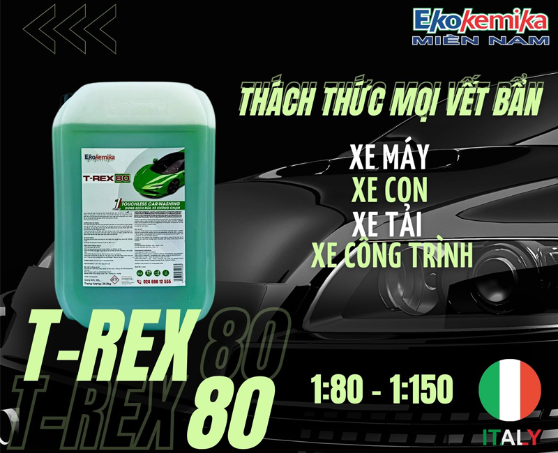 Ưu đểm của dung dịch rửa xe không chạm Ekokemika T-Rex 80