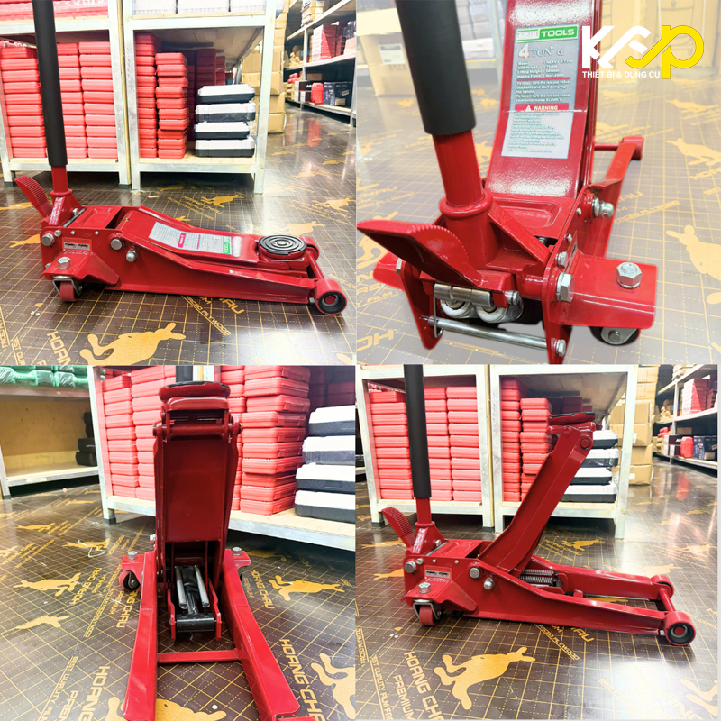 Kích đội cá sấu 4 tấn 2 xi lanh có chân đạp tiện lợi